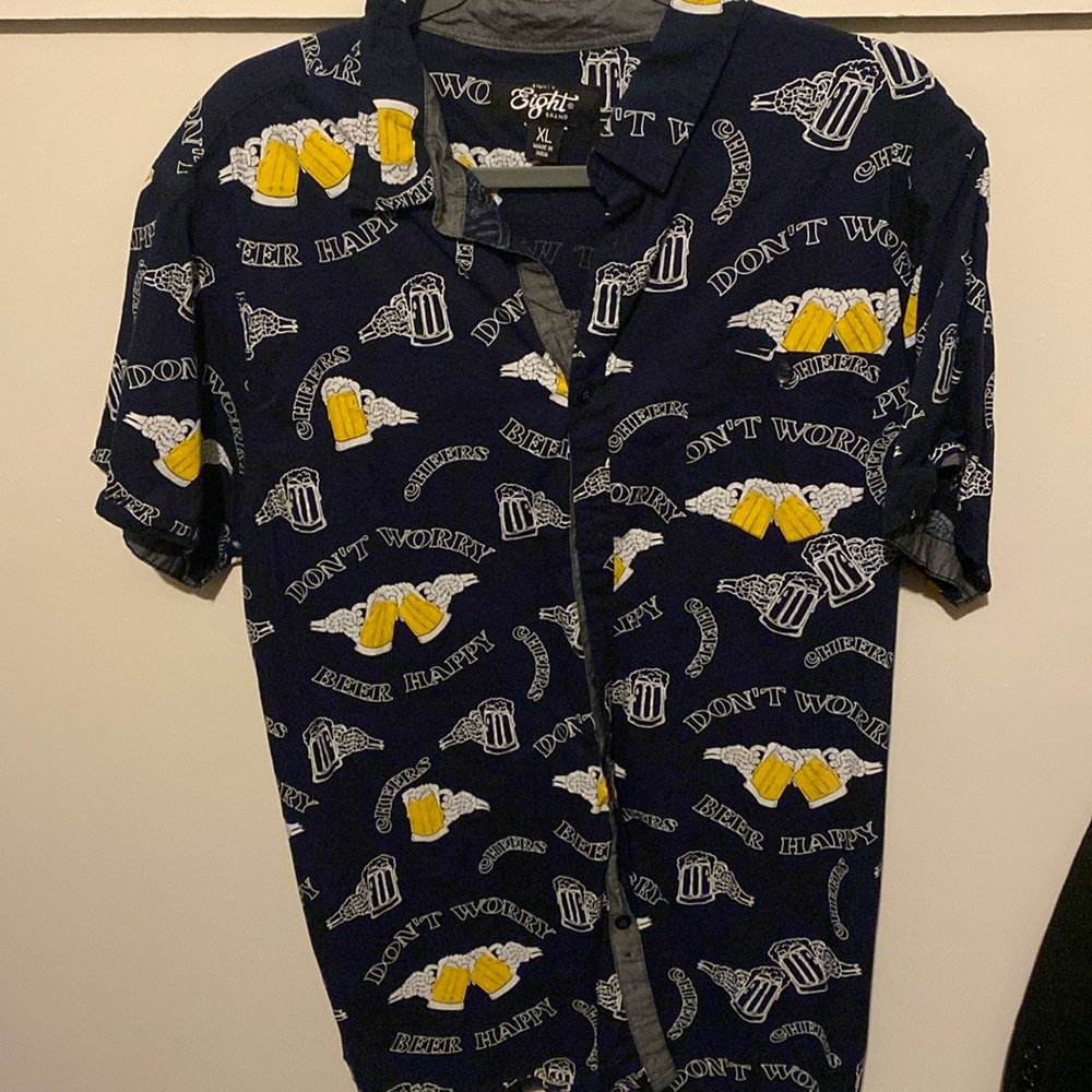 Men’s XL funny button down short sleeve polo